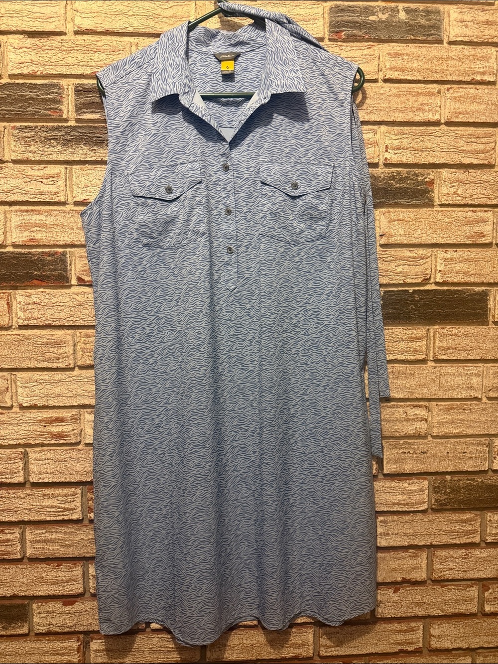 Eddie Bauer Light Blue Sleeveless Midi Shirt Dress